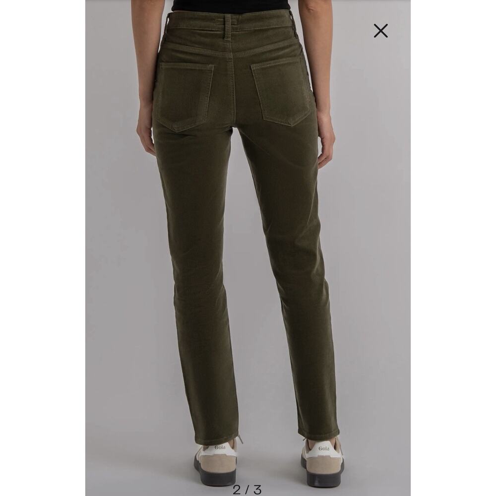 Kut from the Kloth 12P Rachael Fab Ab Mom Jean Corduroy Pants Moss High Rise - Picture 4 of 16